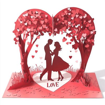 سعر جيد مختلف المواضيع الورق الفني عيد الحب الأزواج بطاقات تحياتي مصنوعة من الورق الانترنت